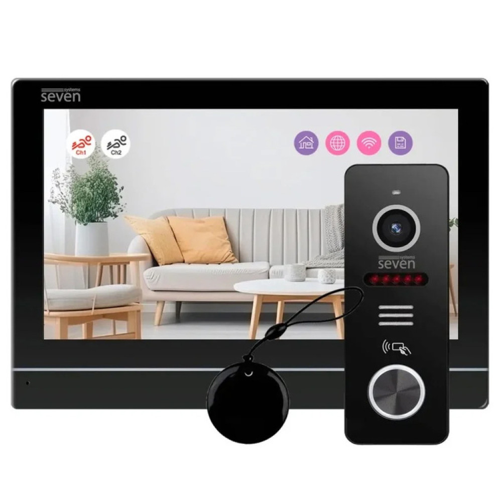 Комплект Wi-Fi домофона SEVEN DP-7576/03 Kit black