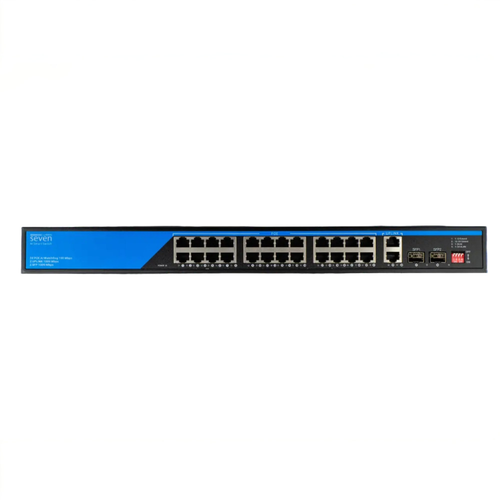 24-портовий комутатор SEVEN P-73224G-2SFP PoE (switch)