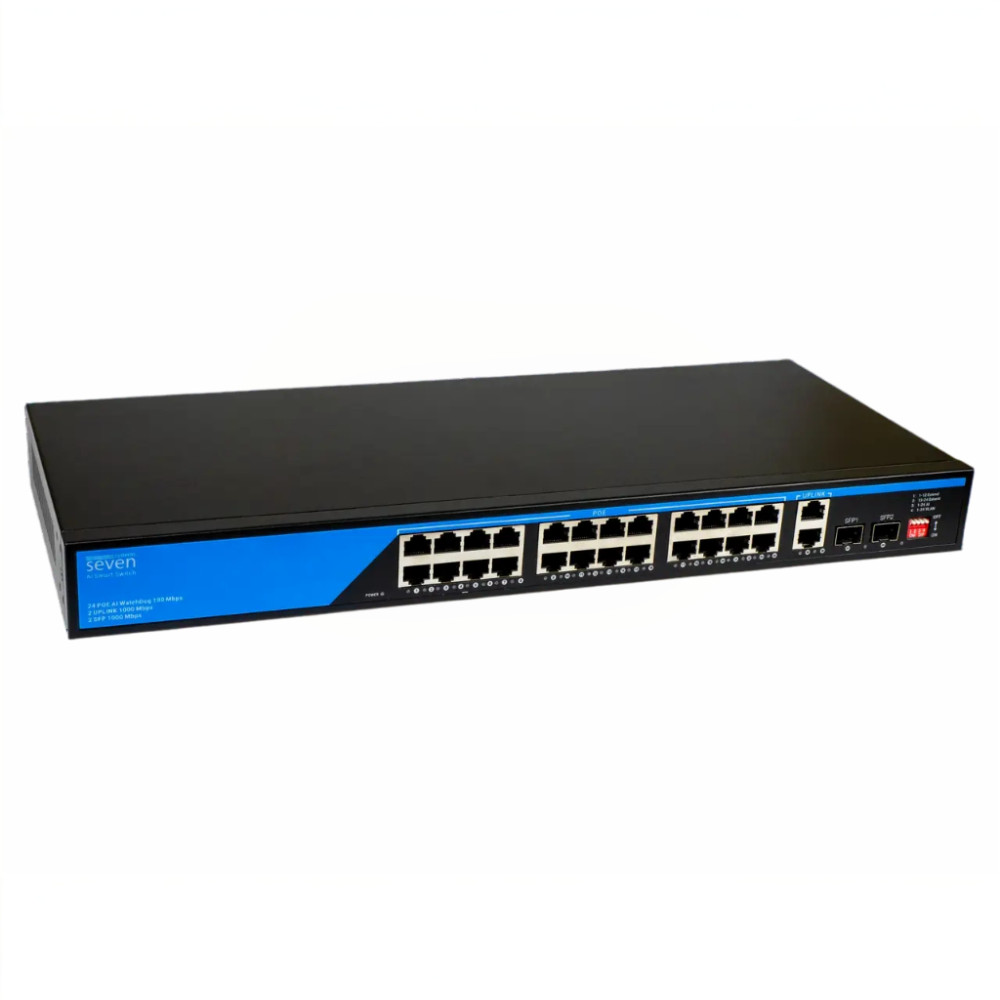24-портовий комутатор SEVEN P-73224G-2SFP PoE (switch)
