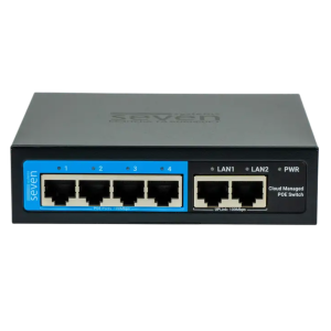 6-портовий PoE-комутатор SEVEN PS204D-12V (Cloud POE: 4, UP: 2), хмарно керований