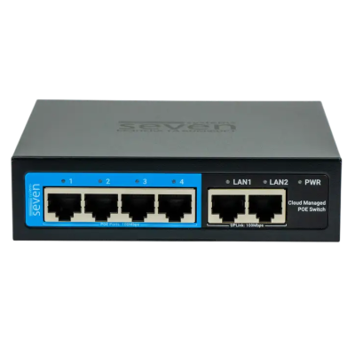 6-портовий PoE-комутатор SEVEN PS204D-12V (Cloud POE: 4, UP: 2), хмарно керований
