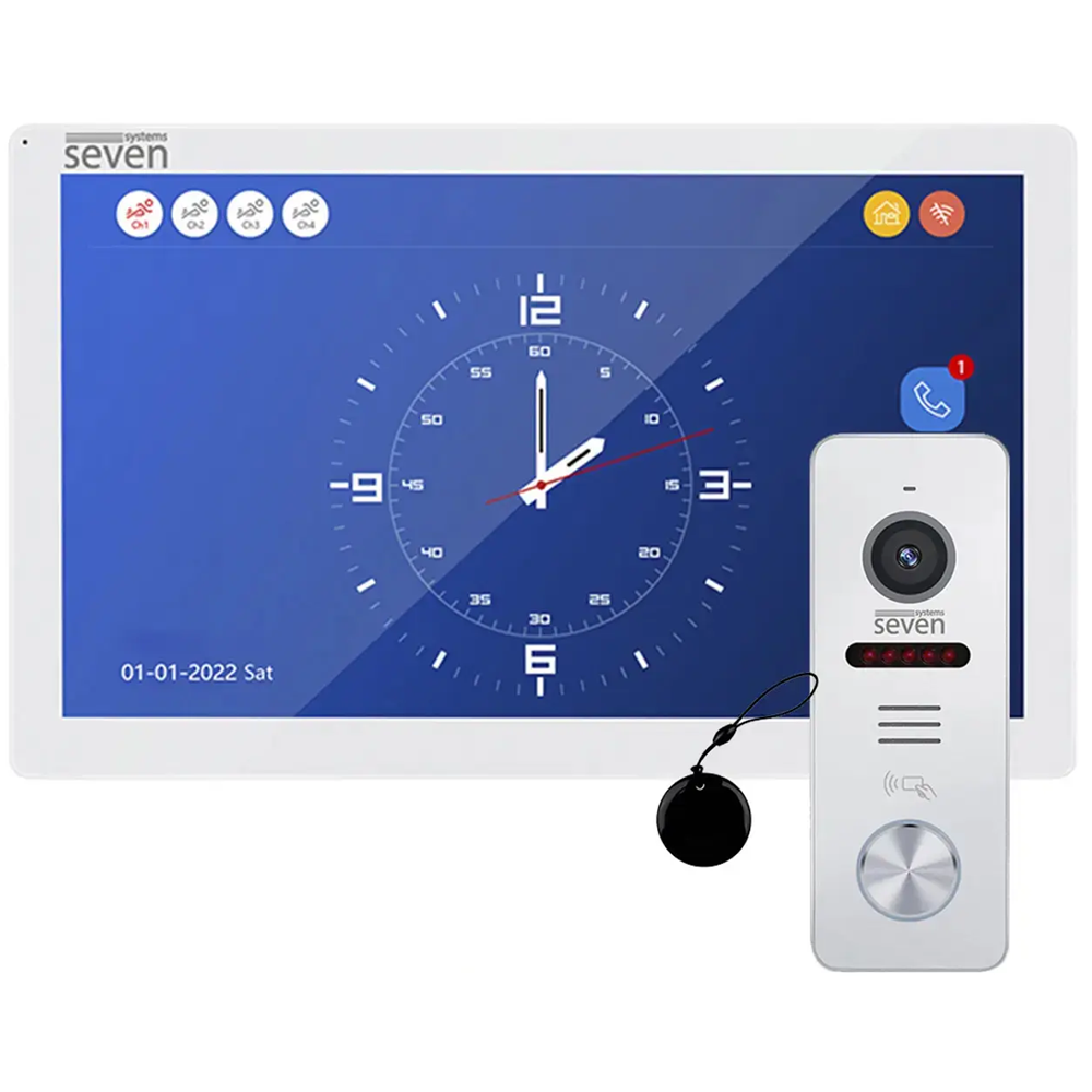 Комплект Wi-Fi домофона SEVEN DP-7517/02Kit white со считывателем карт