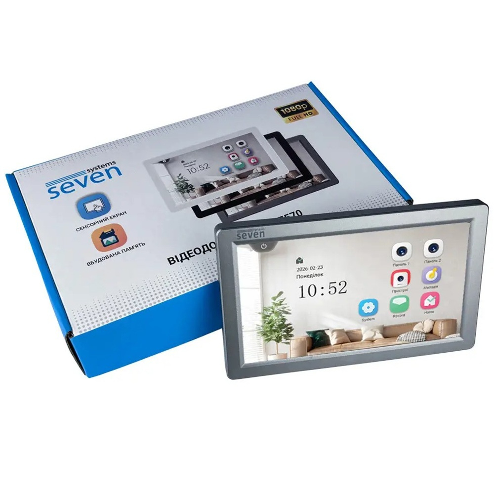 Видеодомофон SEVEN DP-7570 FHD IPS grey