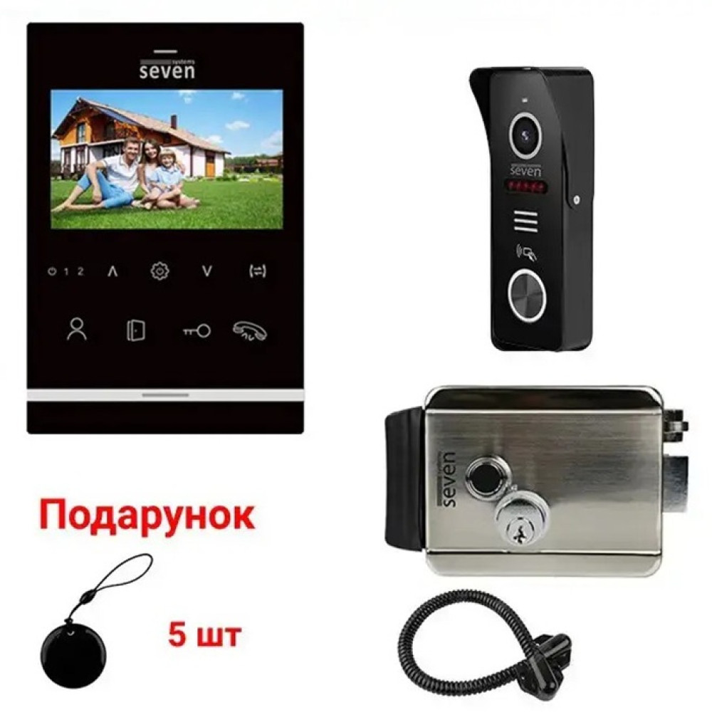 Комплект домофона 4.3 дюйма SEVEN KD-7840d с электромеханическим замком на калитку