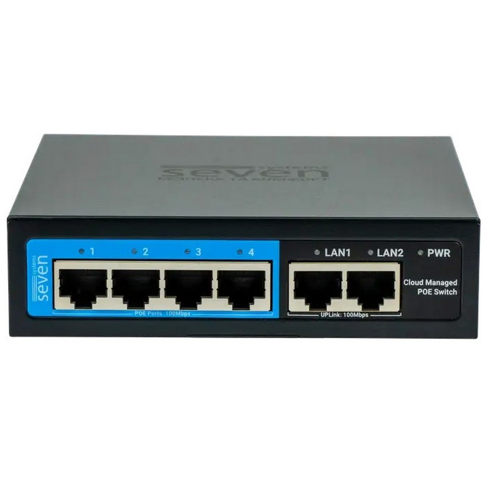 6-портовий комутатор SEVEN PS204D хмарно керований PoE