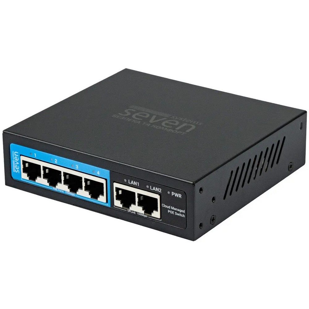 6-портовий комутатор SEVEN PS204D хмарно керований PoE