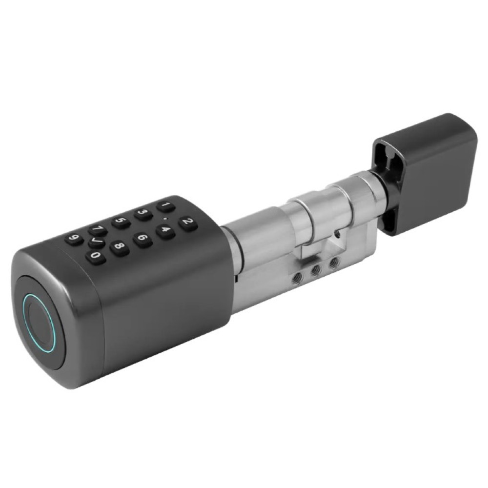 Умный дверной биометрический замок (цилиндр) SEVEN LOCK SL-7773BF black (40-106 мм)