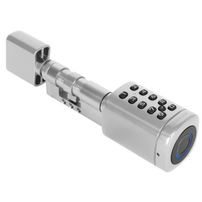Умный дверной биометрический замок (цилиндр) SEVEN LOCK SL-7773BF silver (40-106 мм)