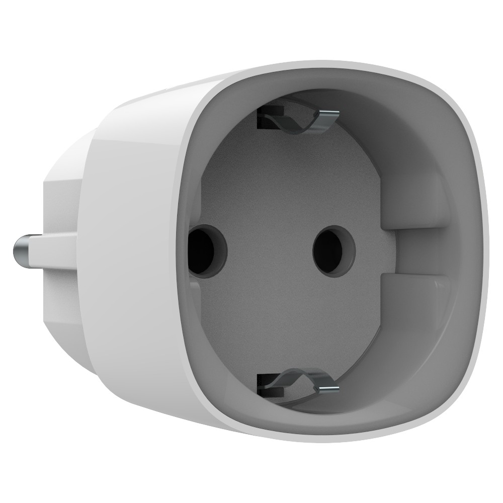 Радіокерована розумна розетка Ajax Socket (type F) Jeweller white з лічильником енергоспоживання  (38209.34.WH1)