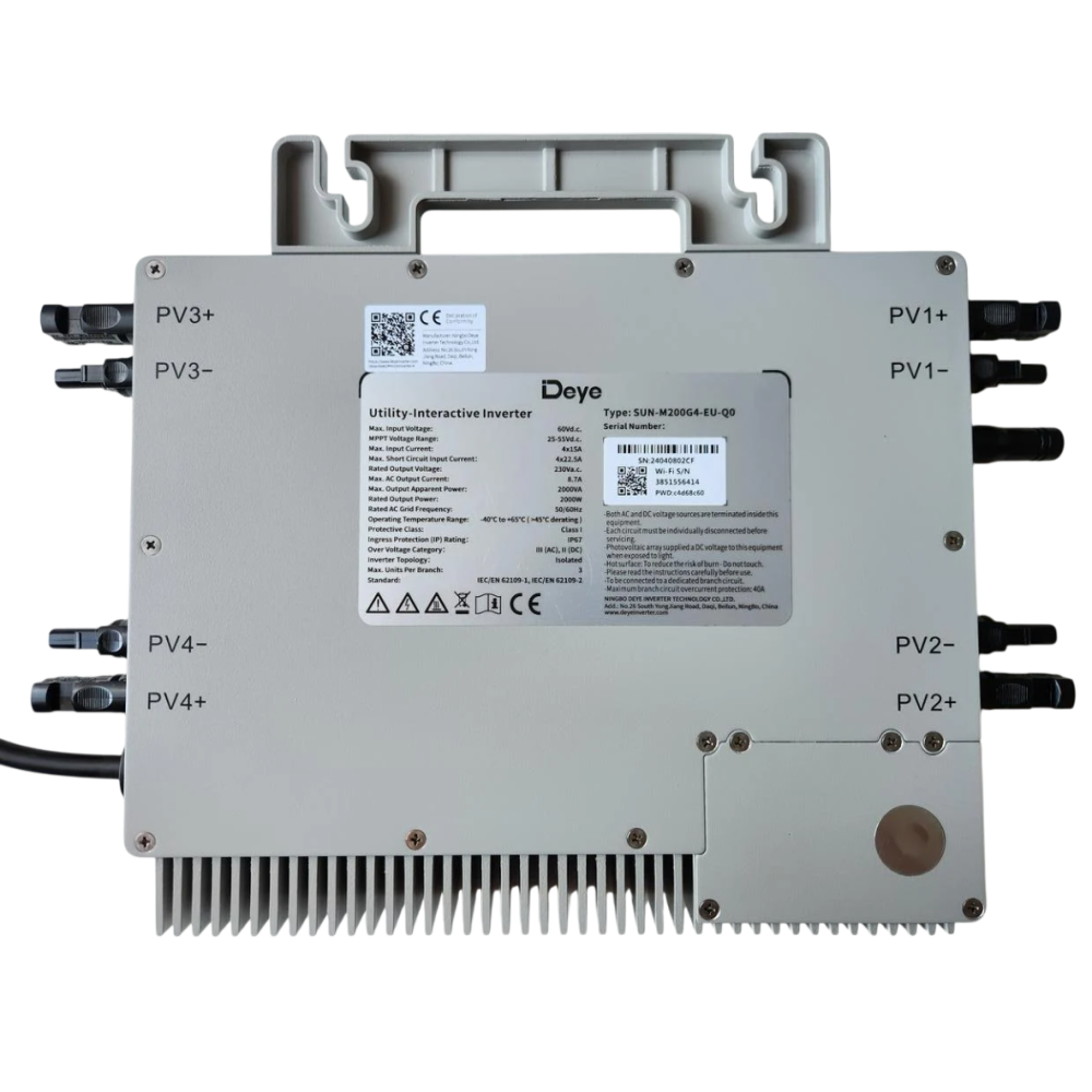 Мікроінвертор мережевий Deye SUN-M200G4-EU-Q0, однофазний, 2 кВт