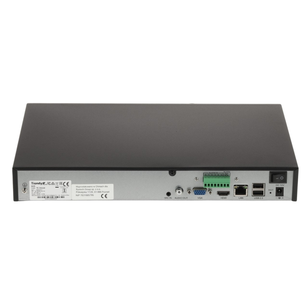 10-канальний NVR-відеореєстратор Tiandy TC-R3210 Spec: I/F