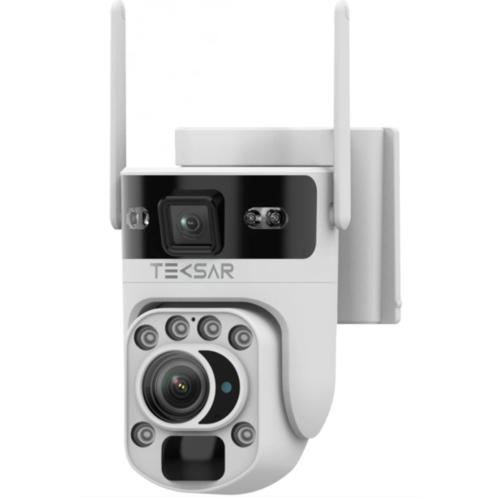 3 Мп двойная IP-видеокамера Tecsar SCM-2L6M-20X-G-W (2 × 3 Мп) с солнечной панелью и аккумулятором