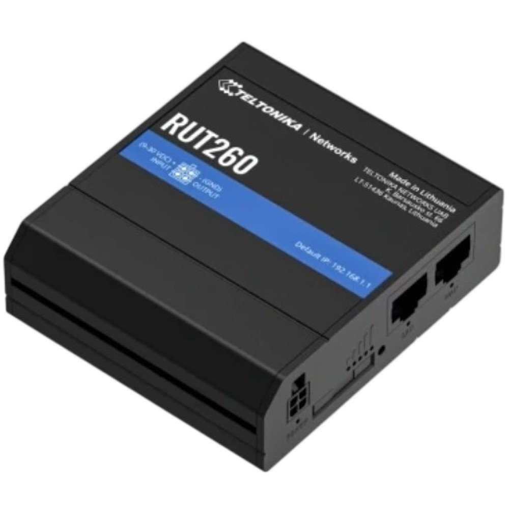Промышленный сотовый маршрутизатор Teltonika RUT260 c 4G LTE, Wi-Fi
