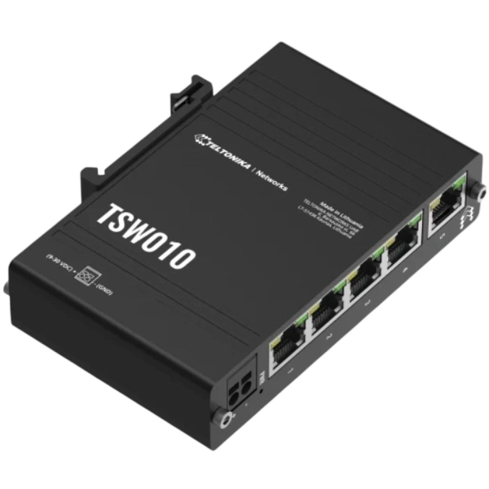 5-портовий комутатор Teltonika TSW010 некерований з монтажем на DIN-рейку