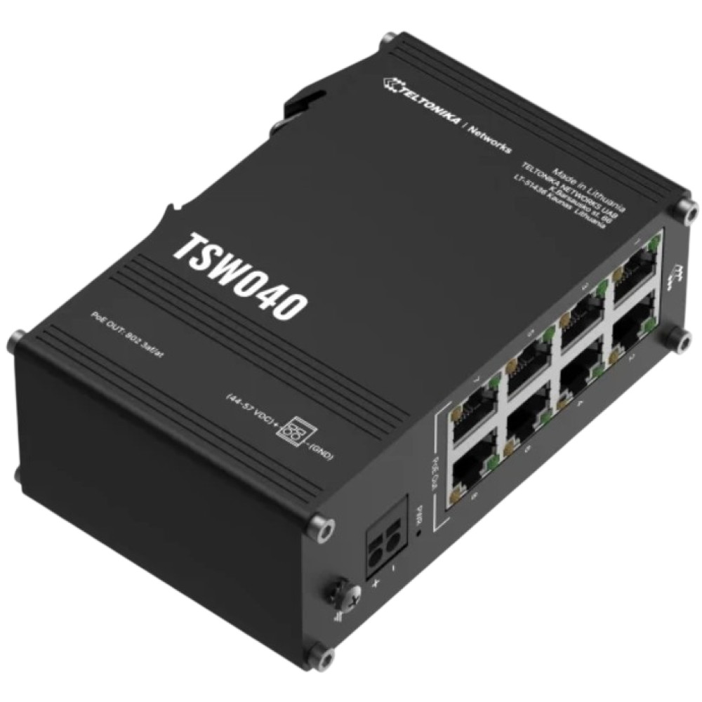 8-портовий комутатор Teltonika TSW040 PoE+ некерований