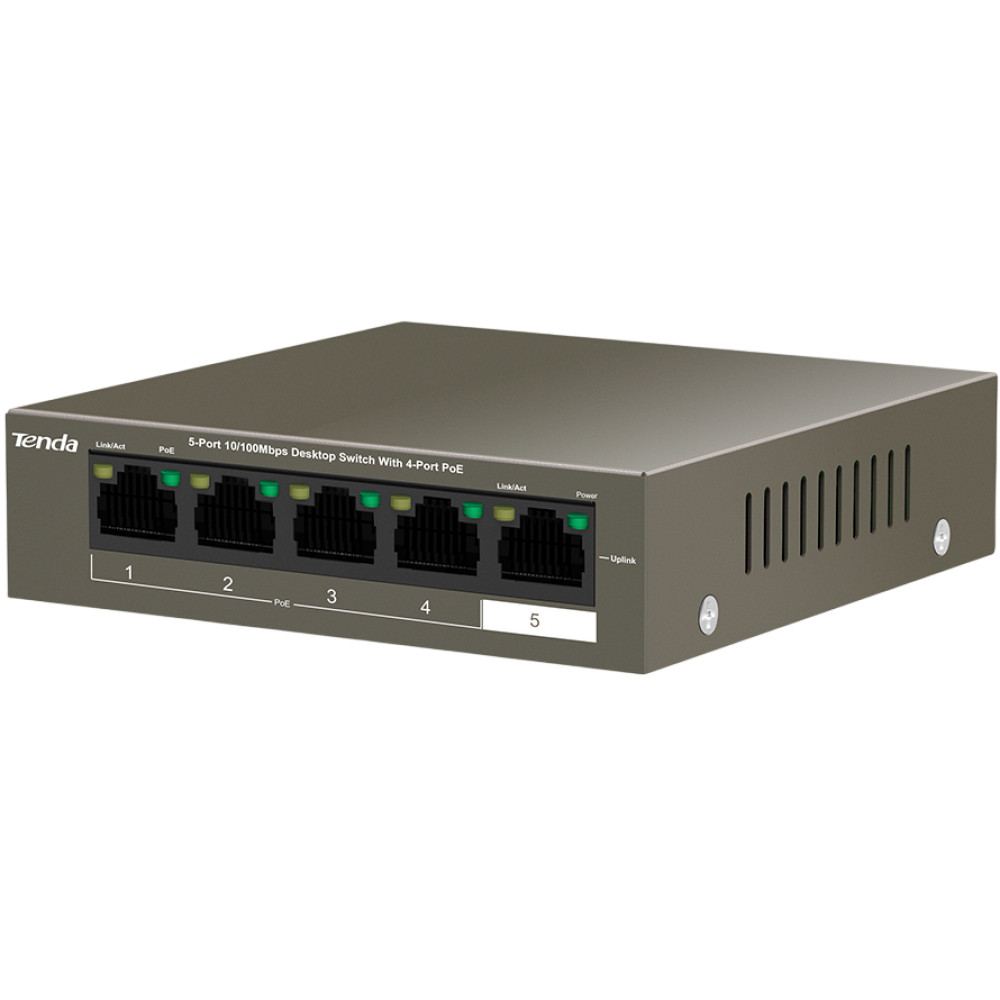 5-портовый коммутатор Tenda TEF1105P-4-63W неуправляемый