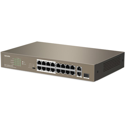 Комутатор некерований Tenda TEF1118P-16-150W