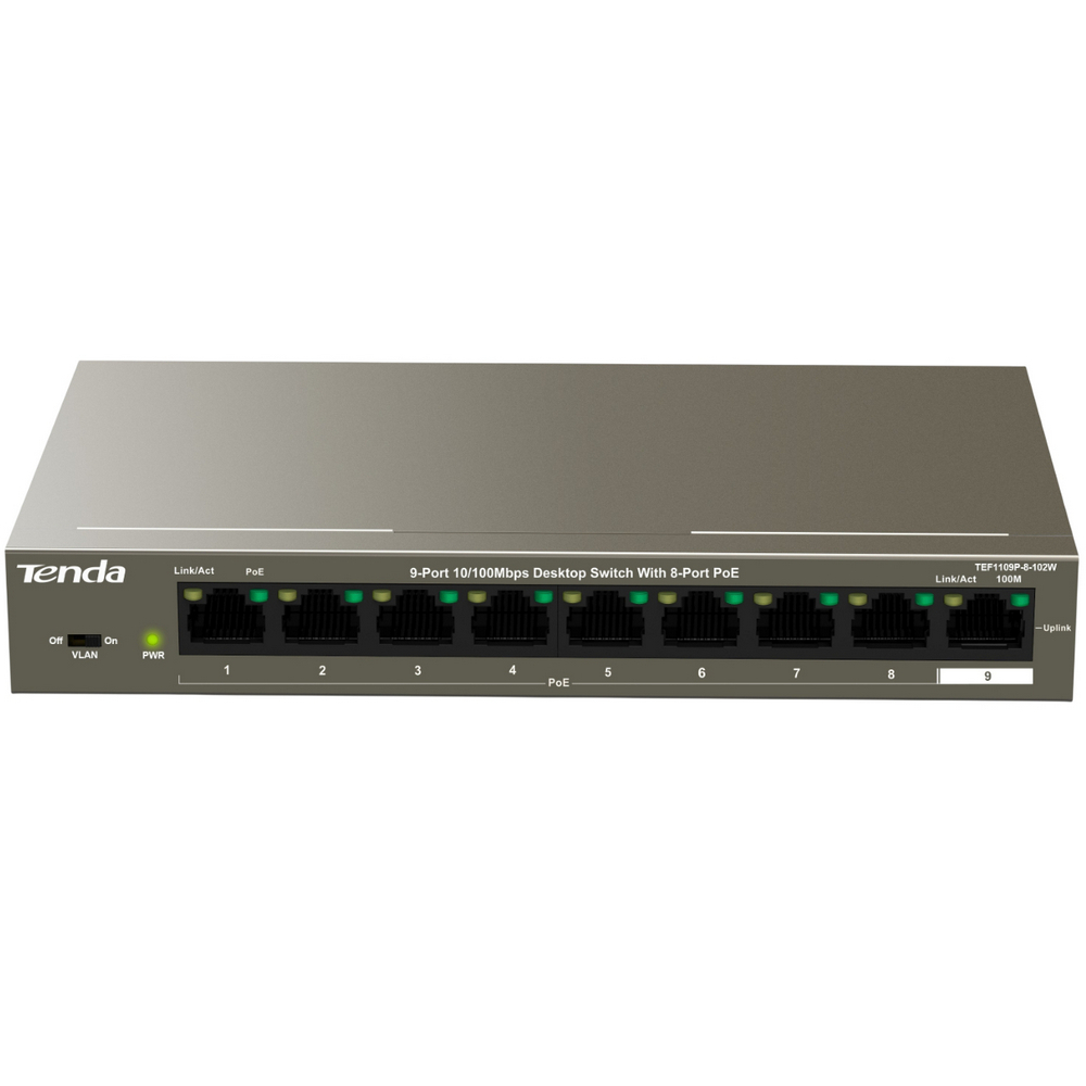 Комутатор Tenda TEF1109P-8-102W