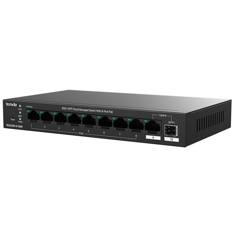 Комутатор Tenda TEG2210P-8-120W