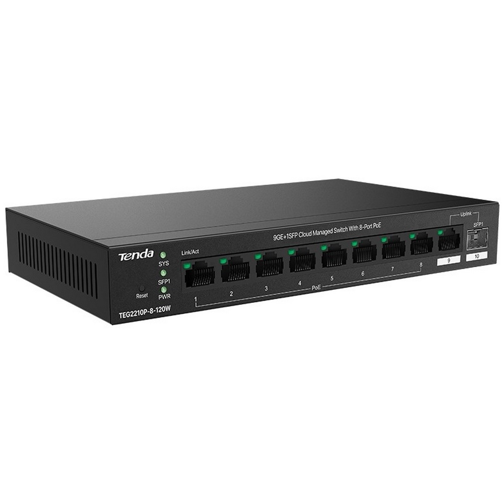 Комутатор Tenda TEG2210P-8-120W