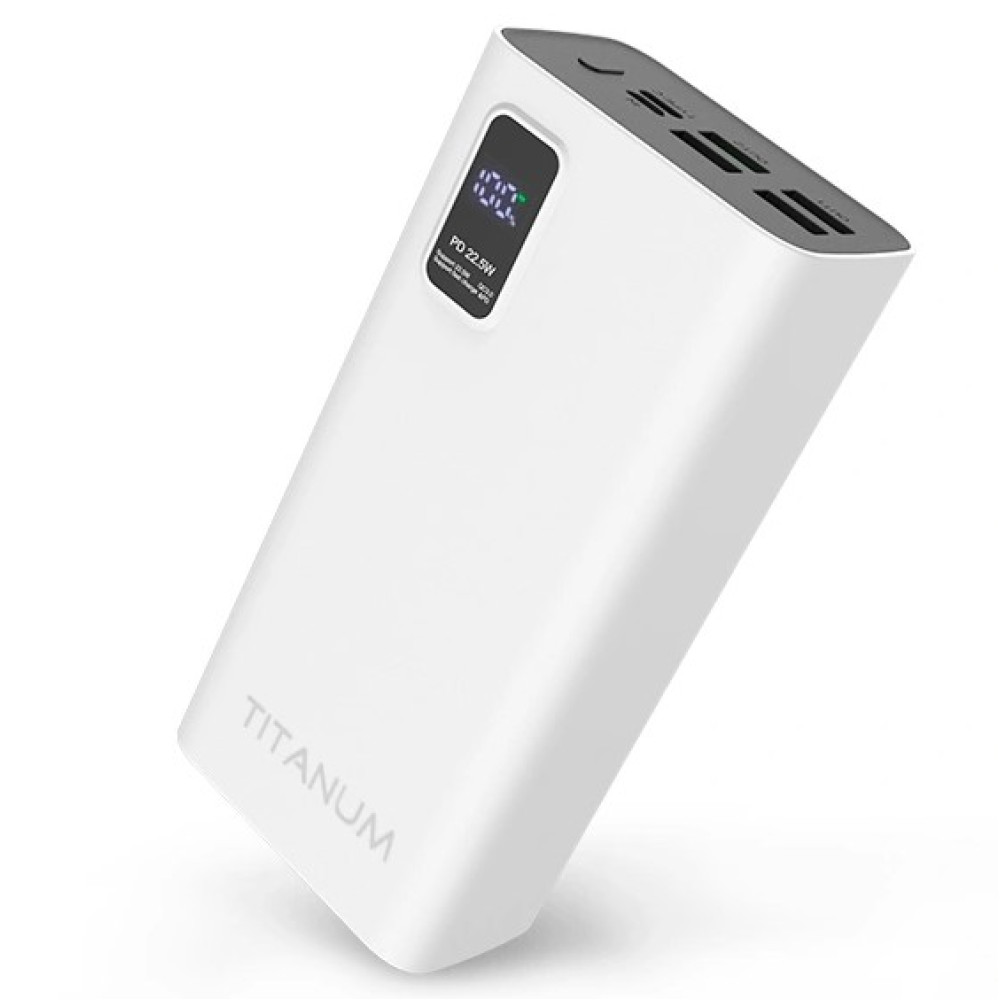 Павербанк Videx TITANUM 728S White (30000 мА·ч / 22.5 Вт)