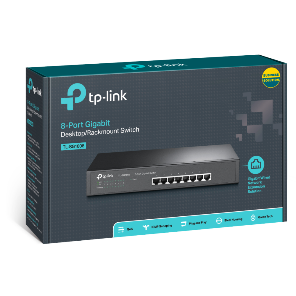 8-портовый гигабитный коммутатор TP-Link TL-SG1008 неуправляемый