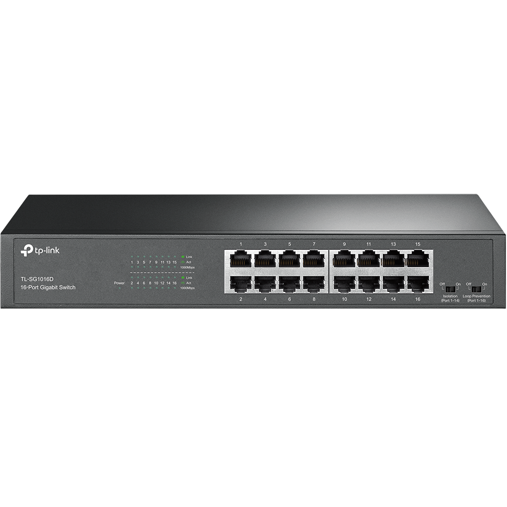 16-портовый гигабитный коммутатор TP-Link TL-SG1016D неуправляемый