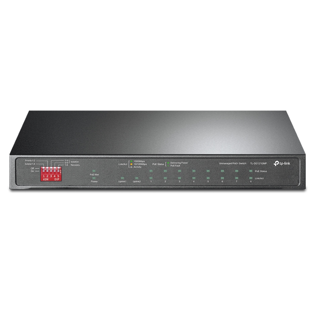 10-портовый PoE-коммутатор TP-Link TL-SG1210MP, неуправляемый