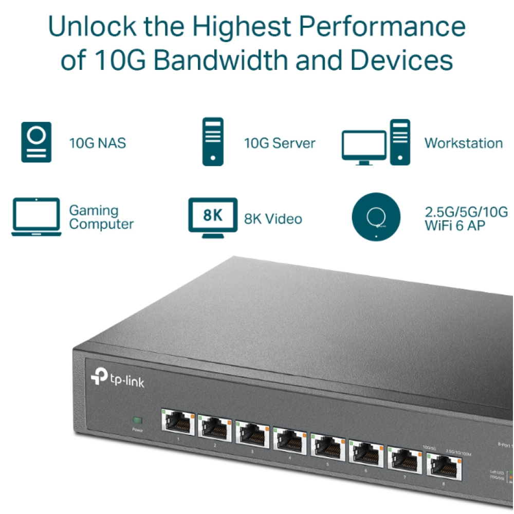 8-портовый коммутатор TP-Link TL-SX1008 неуправляемый