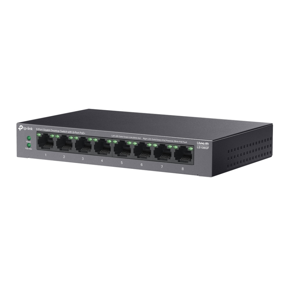 8-портовый PoE-коммутатор TP-Link LS108GP неуправляемый