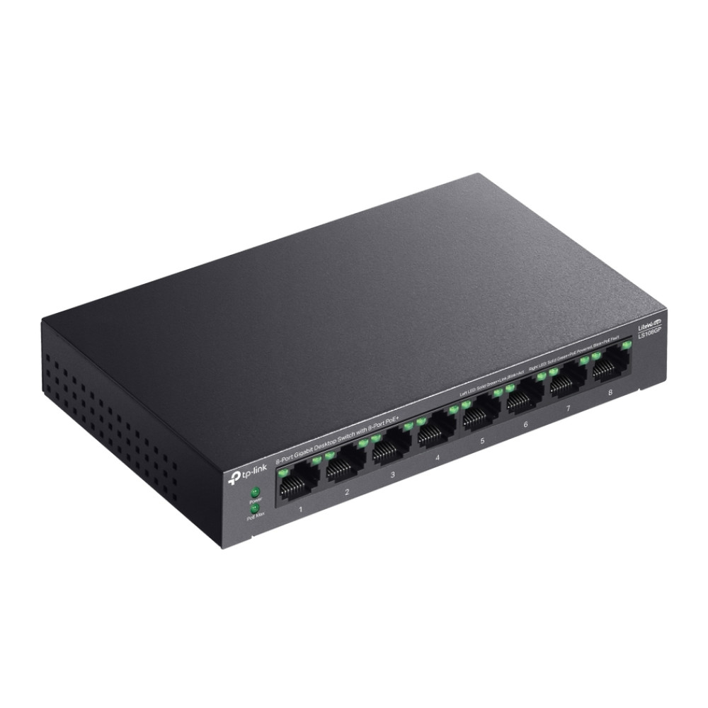 8-портовый PoE-коммутатор TP-Link LS108GP неуправляемый