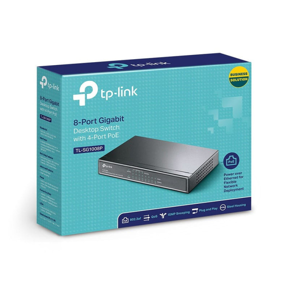 8-портовий PoE-комутатор TP-Link TL-SG1008P некерований
