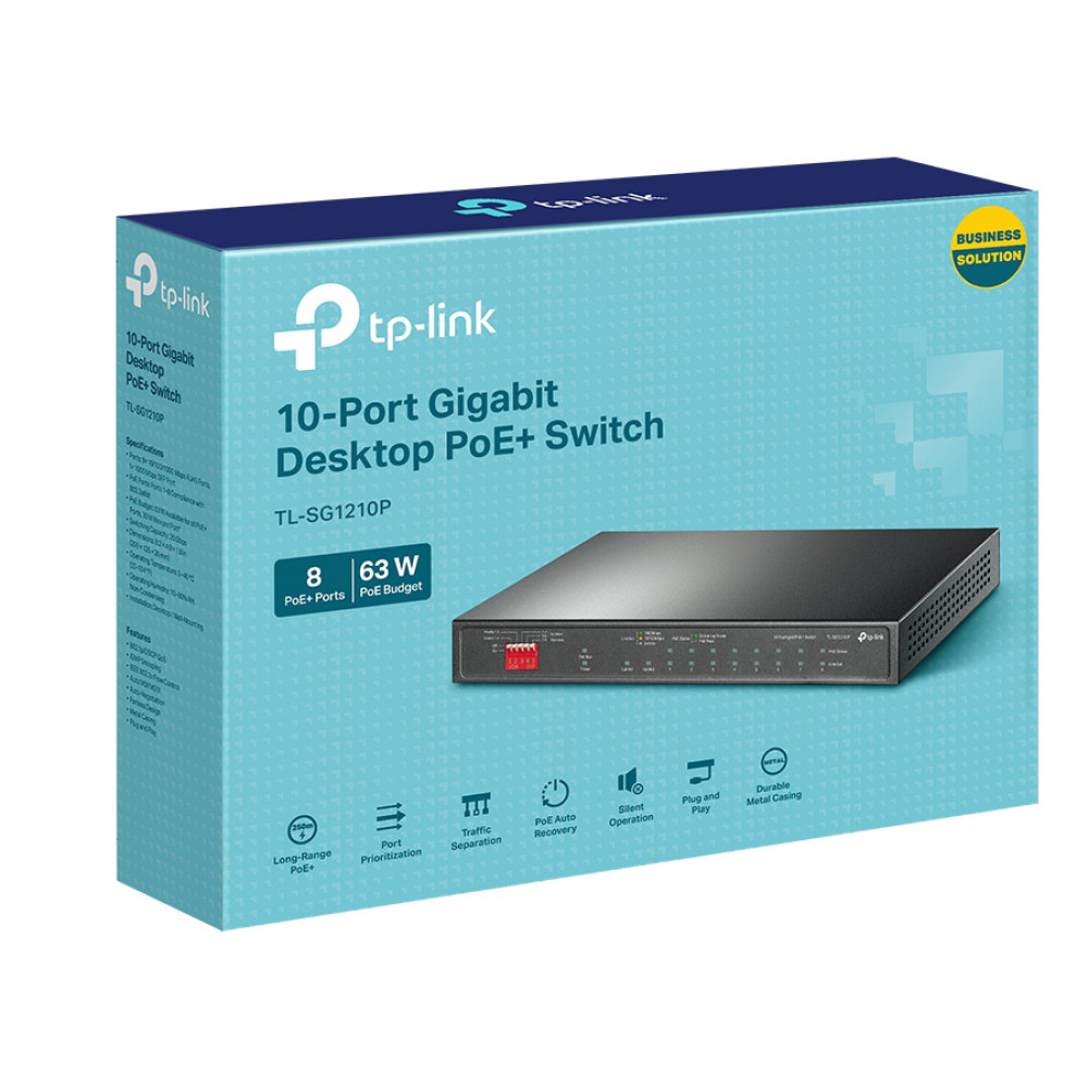 10-портовий PoE-комутатор TP-Link TL-SG1210P некерований
