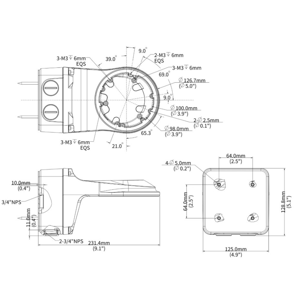 Настенный кронштейн Uniview TR-JB07/WM03-G-IN-V2 с коммутационной коробкой