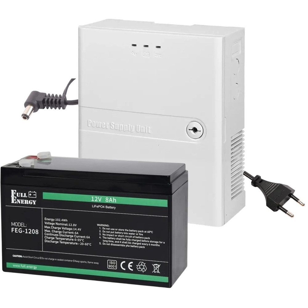 Комплект ДБЖ IQ Energy UPS-1203LFP-8 (12V/36W/8Аh/96Wh) для роутерів, LiFePO4