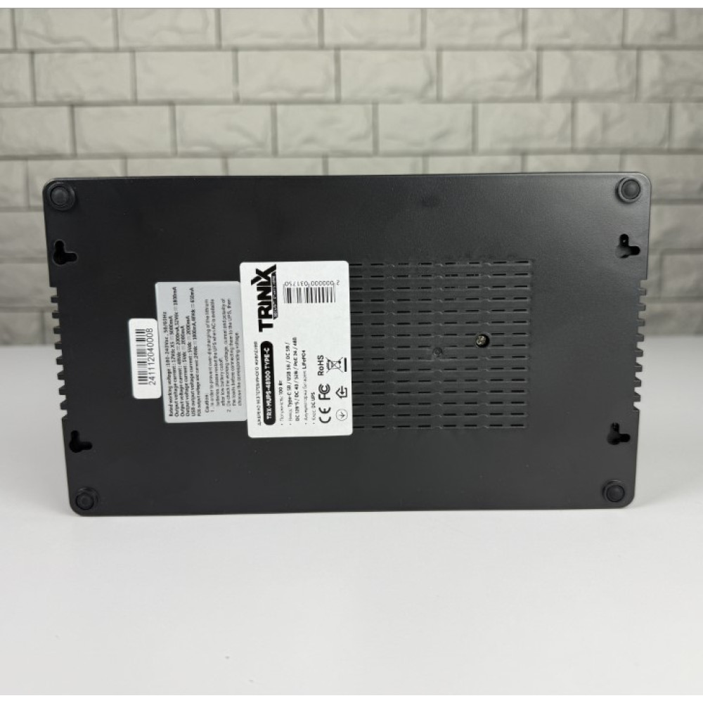 ДБЖ DC UPS Trinix TRX-MUPS-48100 Type-C (4*6000mAh LiFePo4) 5V/12V/24V/48V/52V/PoE, LiFePO4 4*6Ah для роутера і медіаконвертера