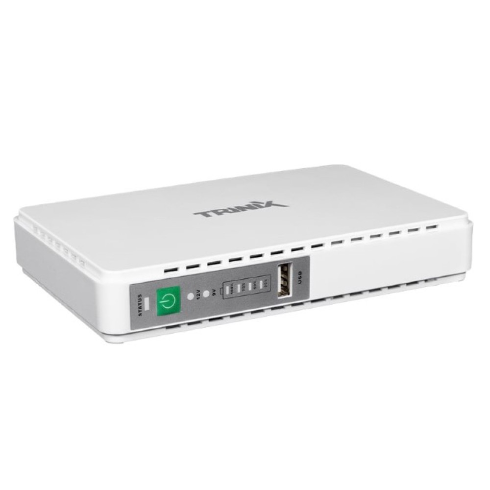 ДБЖ DC UPS Trinix TRX-MUPS-2512 (10000mAh) 5V/9V/12V/15V/24V/PoE, Li-ion 4*2.5Ah для роутера і медіаконвертера