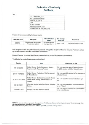 product certificat
