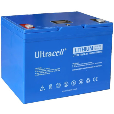 Акумуляторна батарея Ultracell LiFePO4 12 (12.8) V 100 Ah/1280 W (1.28 kW) Grade A STANDARD