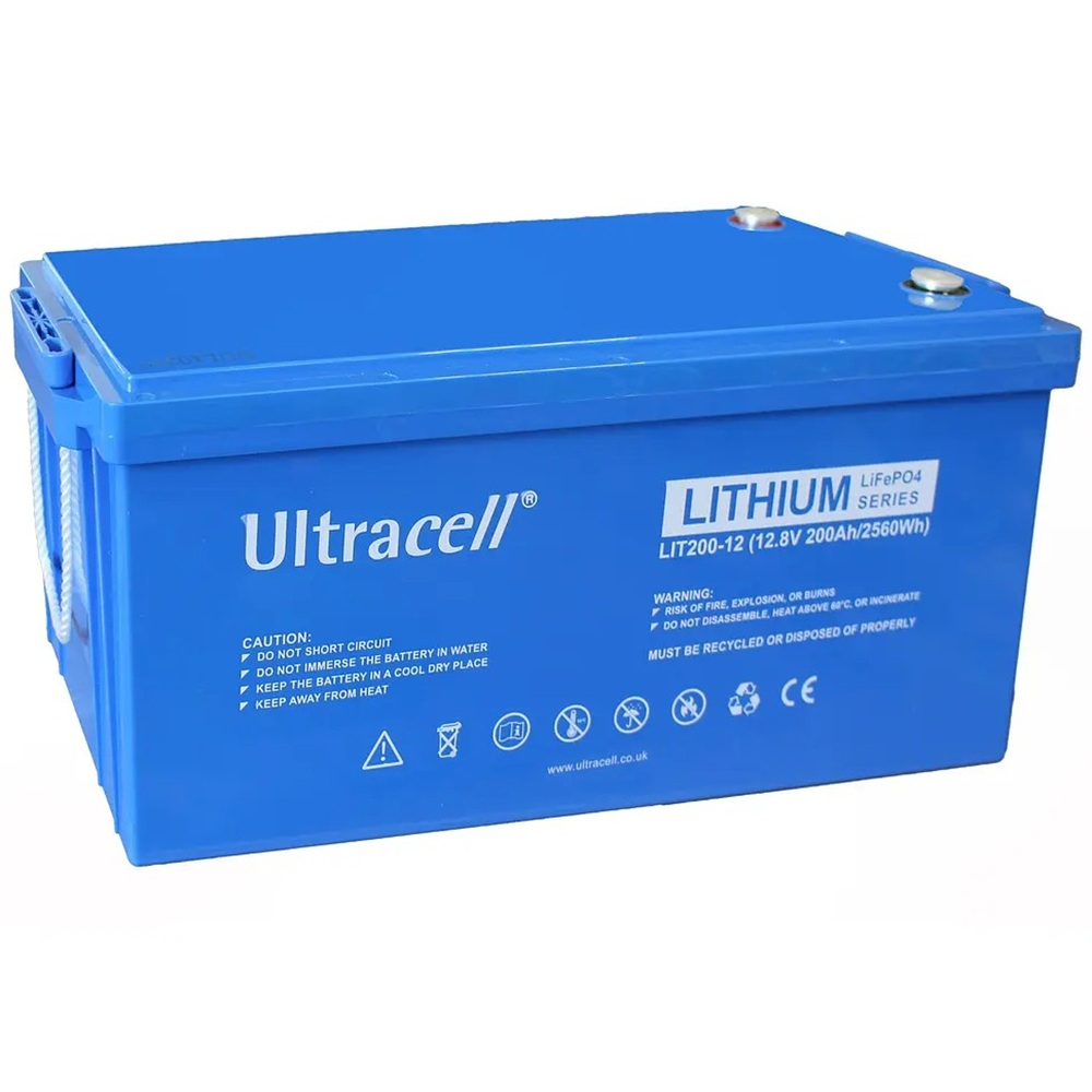 Аккумуляторная батарея Ultracell LiFePO4 12(12.8)V 200Ah/ 2560W(2.56kW) Grade A STANDARD