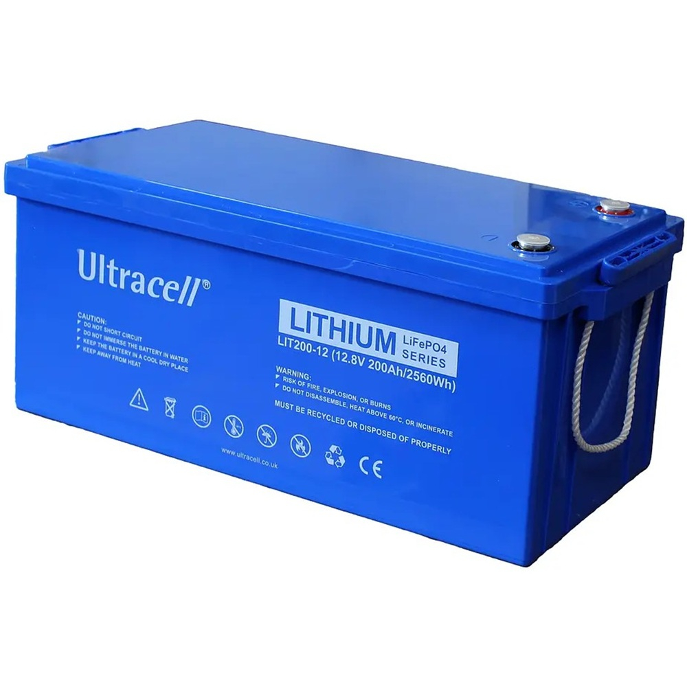 Аккумуляторная батарея Ultracell LiFePO4 12(12.8)V 200Ah/ 2560W(2.56kW) Grade A STANDARD