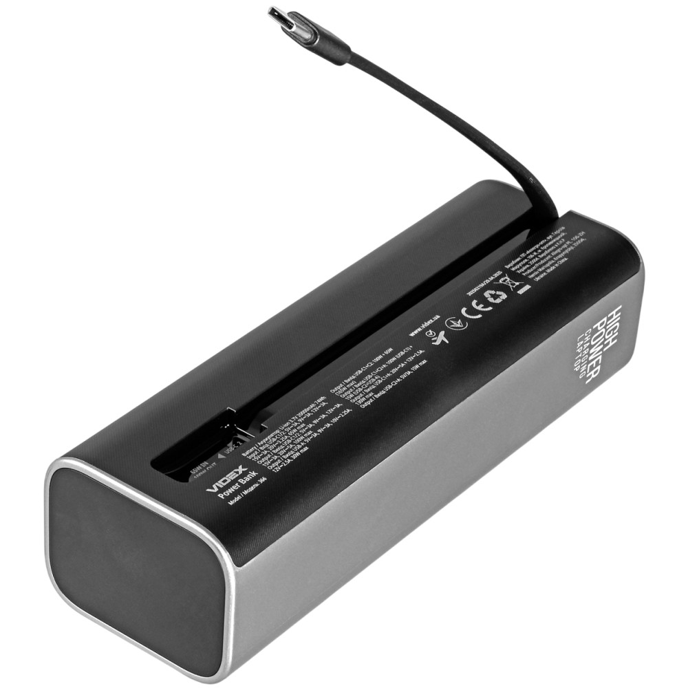 Повербанк 20000mAh VIDEX VPB-366 165W PD100W +Display