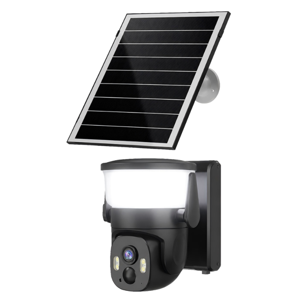 3 Мп Wi-Fi PTZ-відеокамера Light Vision VLC-6103WLS Black, з прожектором та сонячною панеллю