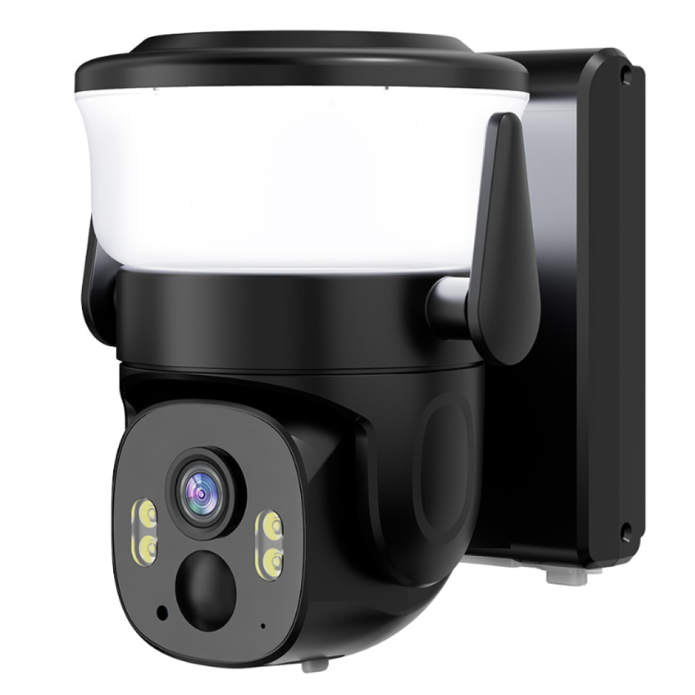 3 Мп Wi-Fi PTZ-відеокамера Light Vision VLC-6103WLS Black, з прожектором та сонячною панеллю