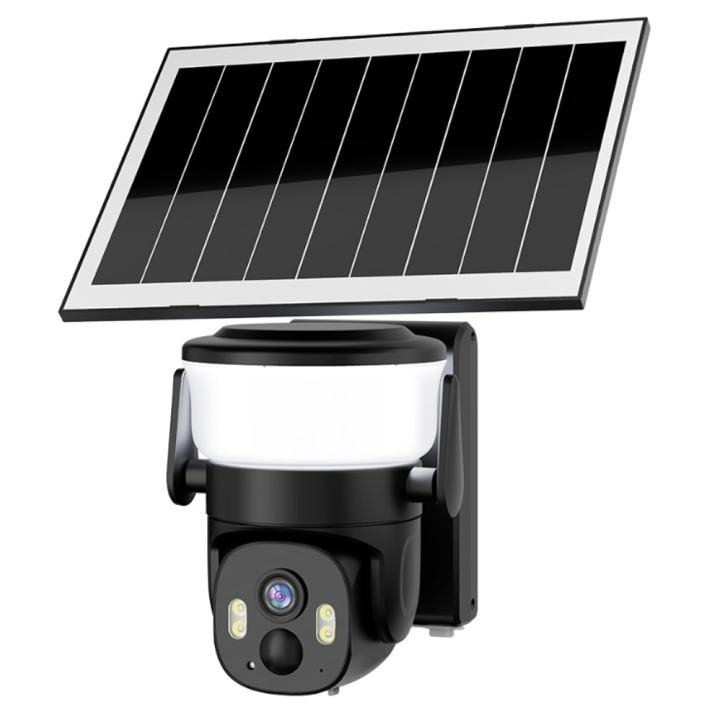 3 Мп Wi-Fi PTZ-відеокамера Light Vision VLC-6103WLS Black, з прожектором та сонячною панеллю