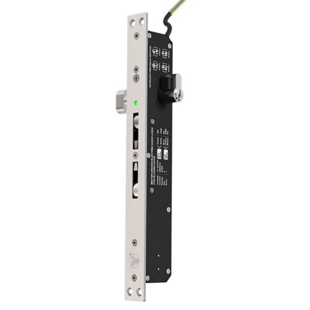 Электроригельный замок Yli Electronic YB-241DMD (LED) врезной с двойным ригелем для системы контроля доступа