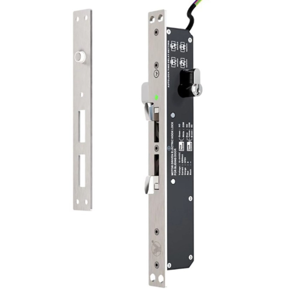 Электроригельный замок Yli Electronic YB-241DMD (LED) врезной с двойным ригелем для системы контроля доступа