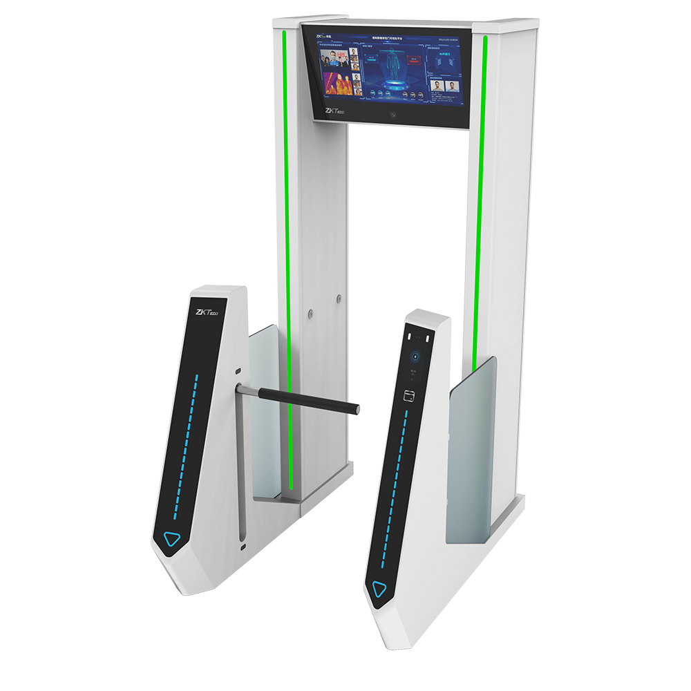 Арочный металлодетектор ZKTeco ZK-MD6000S на 33 зоны детекции с функцией измерения температуры и турникетом 