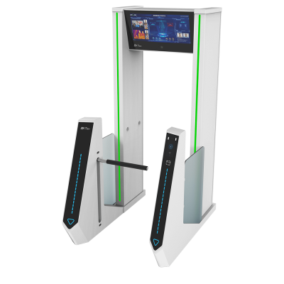 Арочный металлодетектор ZKTeco ZK-MD6000S на 33 зоны детекции с функцией измерения температуры и турникетом 