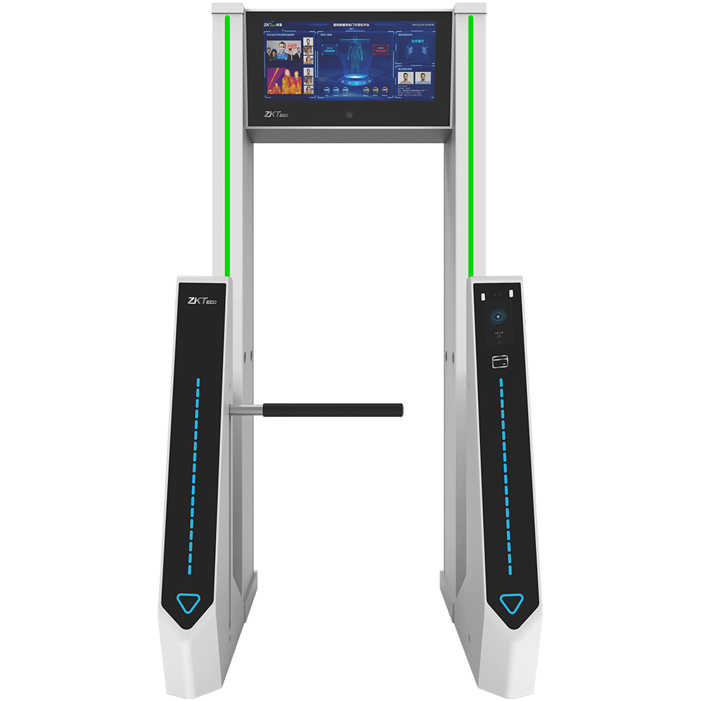 Арочный металлодетектор ZKTeco ZK-MD6000S на 33 зоны детекции с функцией измерения температуры и турникетом 